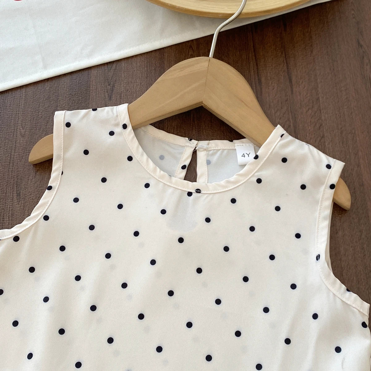 Girls Polka Dot Lace-Trim Top & Trouser Set