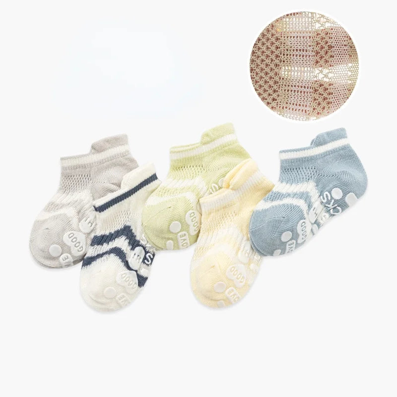 5 Pairs Non-slip Baby Socks Cotton Kids Boy Baby Toddler Girls Summer Children's Socks Winter Spring 0-8 Years Old