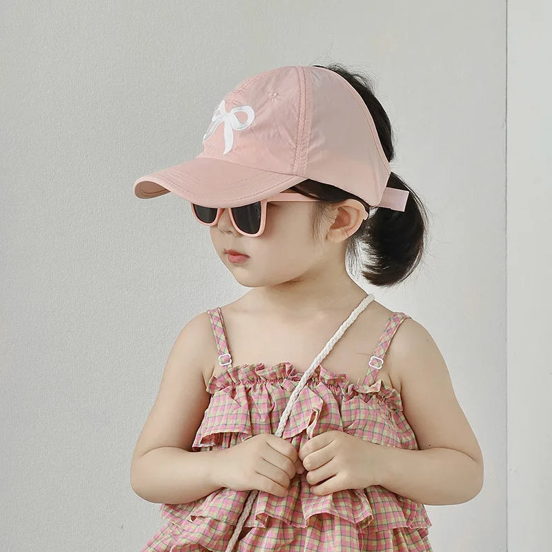 Girls' Sun Hat | Adjustable Baseball Cap with Bow | UV Protection | Ages 2–8
