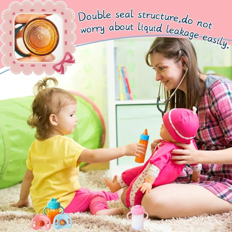 13-Piece Baby Doll Feeding Set – Magic Disappearing Bottles & Pretend Play