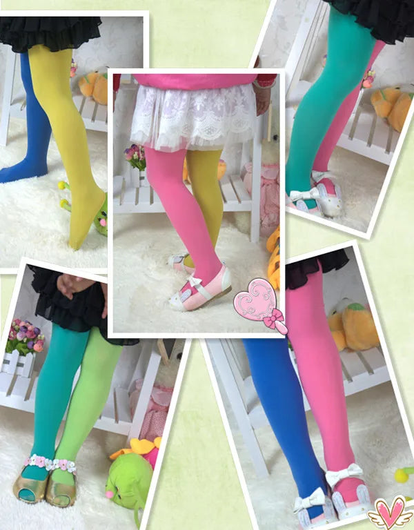 Girls Candy Colour Stretch Tights