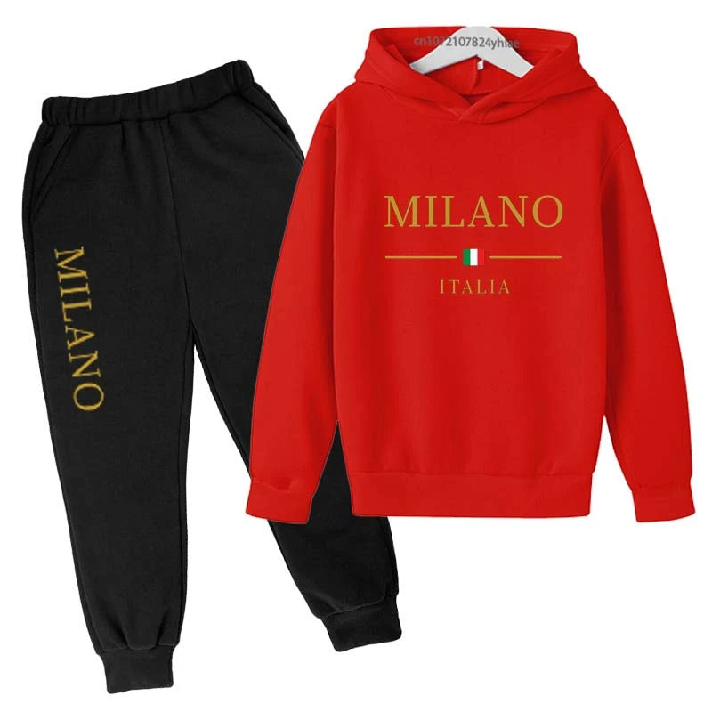 Kids Fashion Letter Print Hoodie & Pants Tracksuit (2-13 Years)