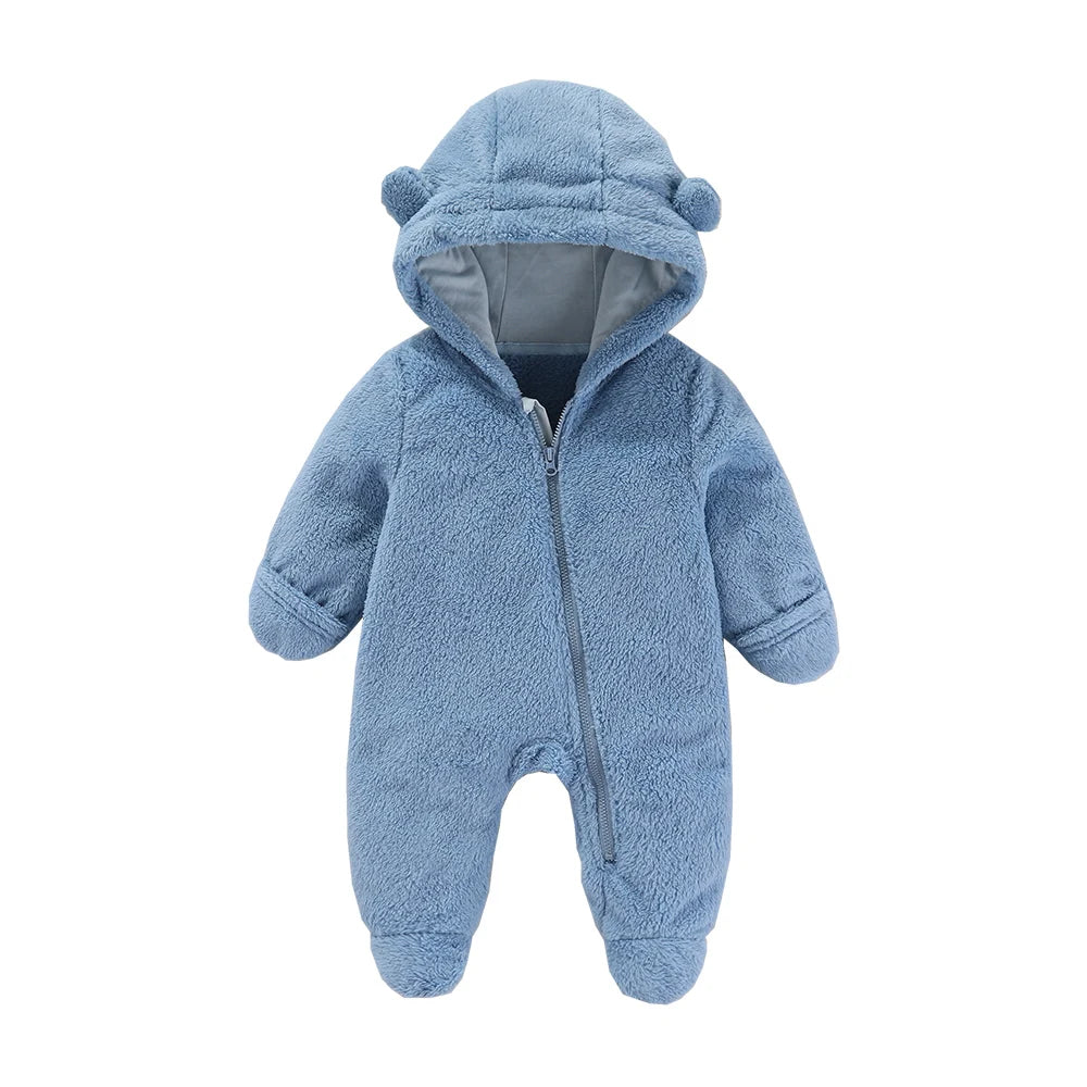 Baby Flannel Romper - Cartoon Print (0-19M)