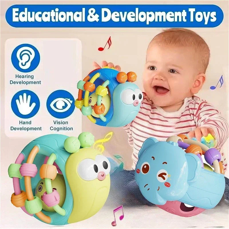Baby Sensory Rattle Ball Toy – Soft Grip & Teether for 0–12 Months