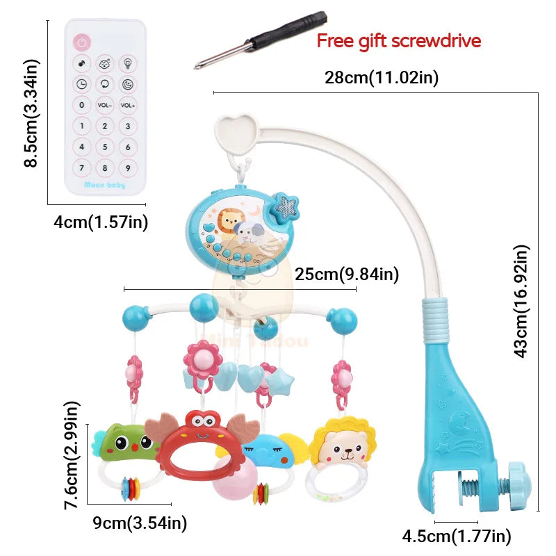 Musical Crib Mobile with Night Light for Newborns