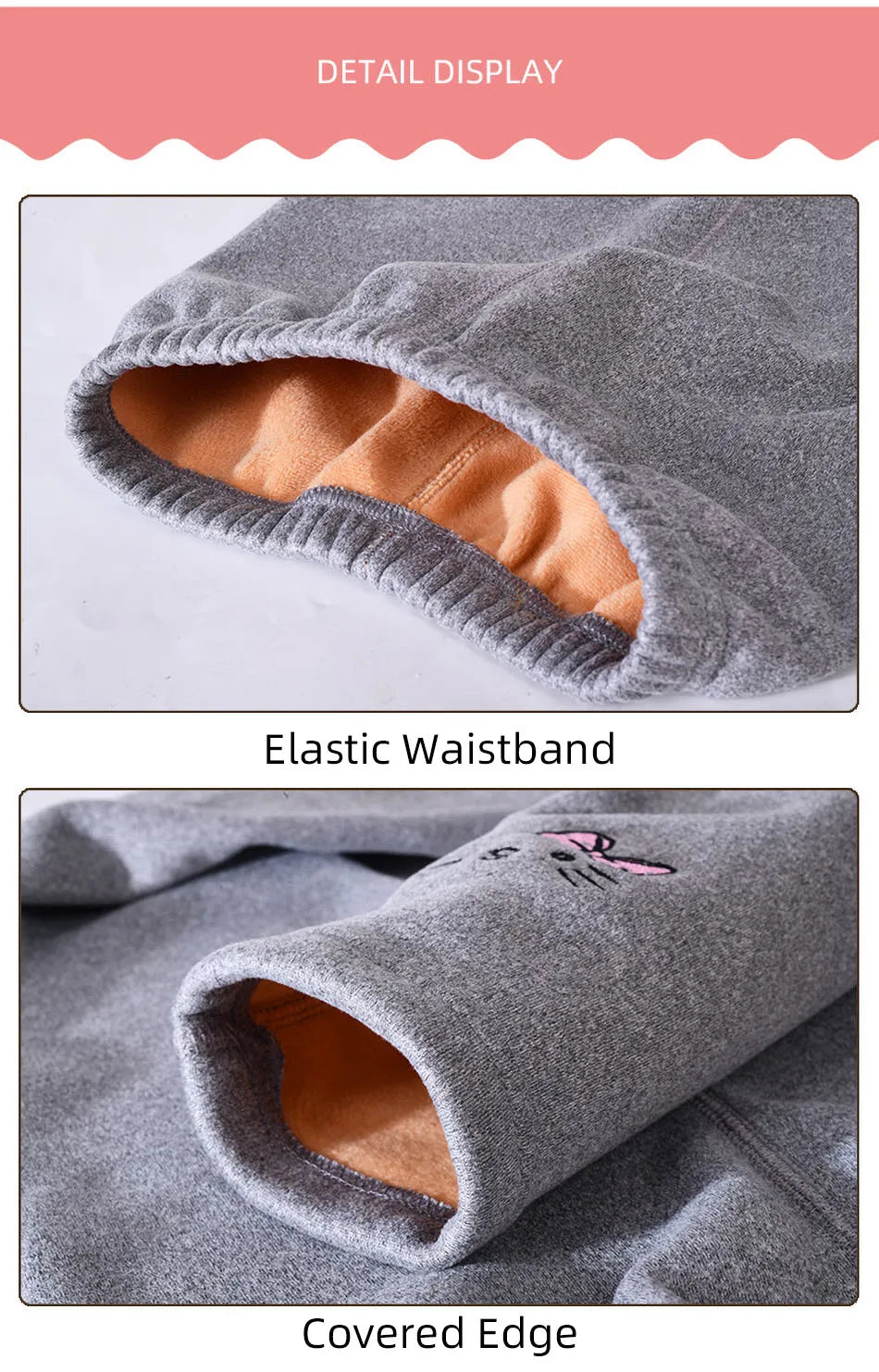 Girls Fleece-Lined Bunny Leggings (3-8Y)