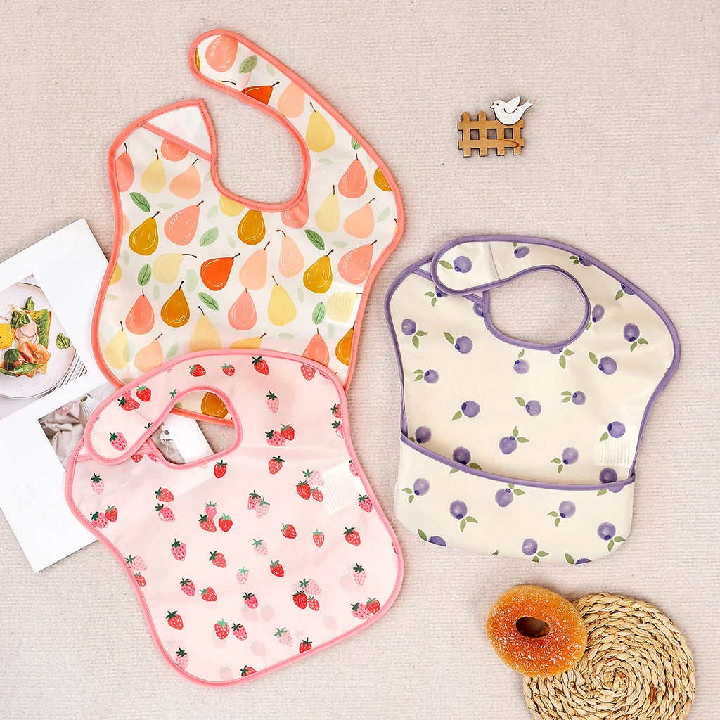 Baby Adjustable Bibs with Pocket – 3 Pack