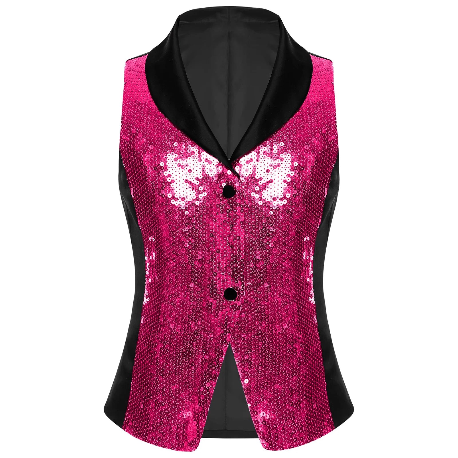 Girls' Sequin Lapel Waistcoat | Jazz Dance & Performance Vest Ages 6–16