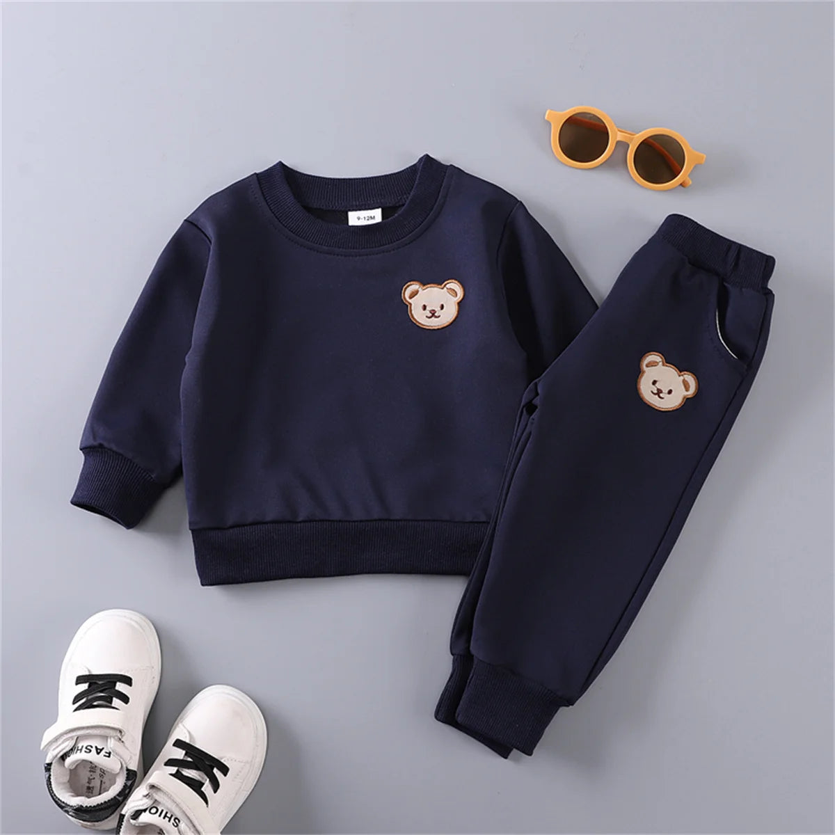 Baby Bear Embroidered Hoodie & Joggers Set