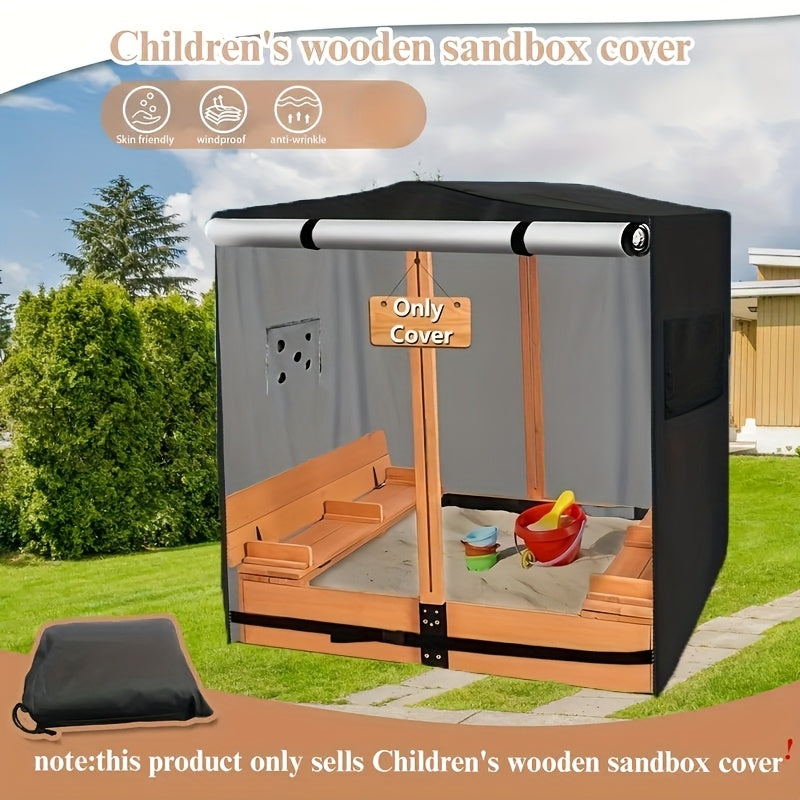 420D Sandbox Cover with Roof and Bench-2