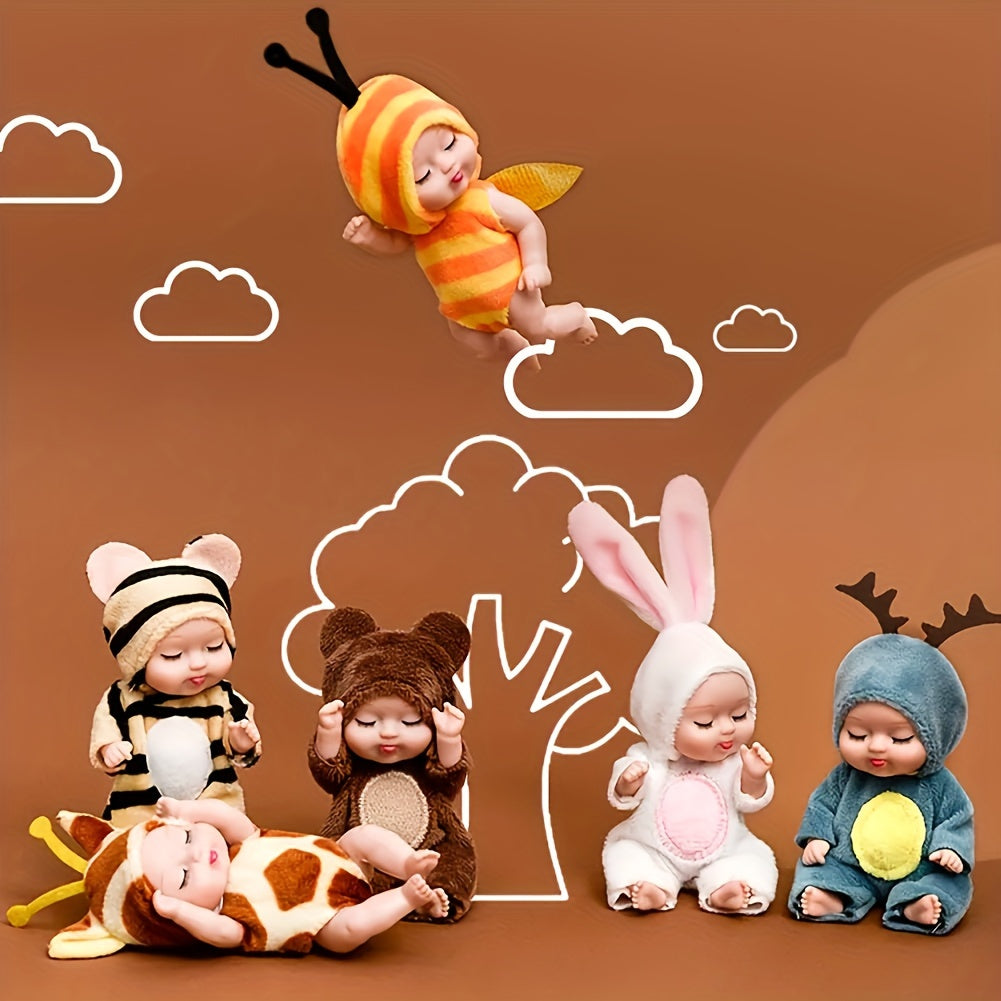 6-Piece Mini Children’S Dolls Set With Animal Costumes-3