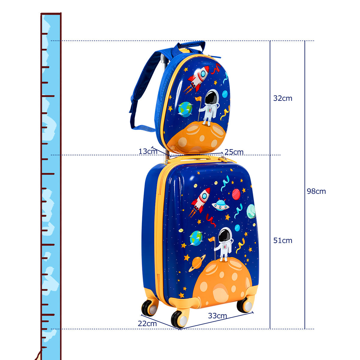 NNECW Kids Luggage Set with 4 Multidirectional wheels for Travel-3