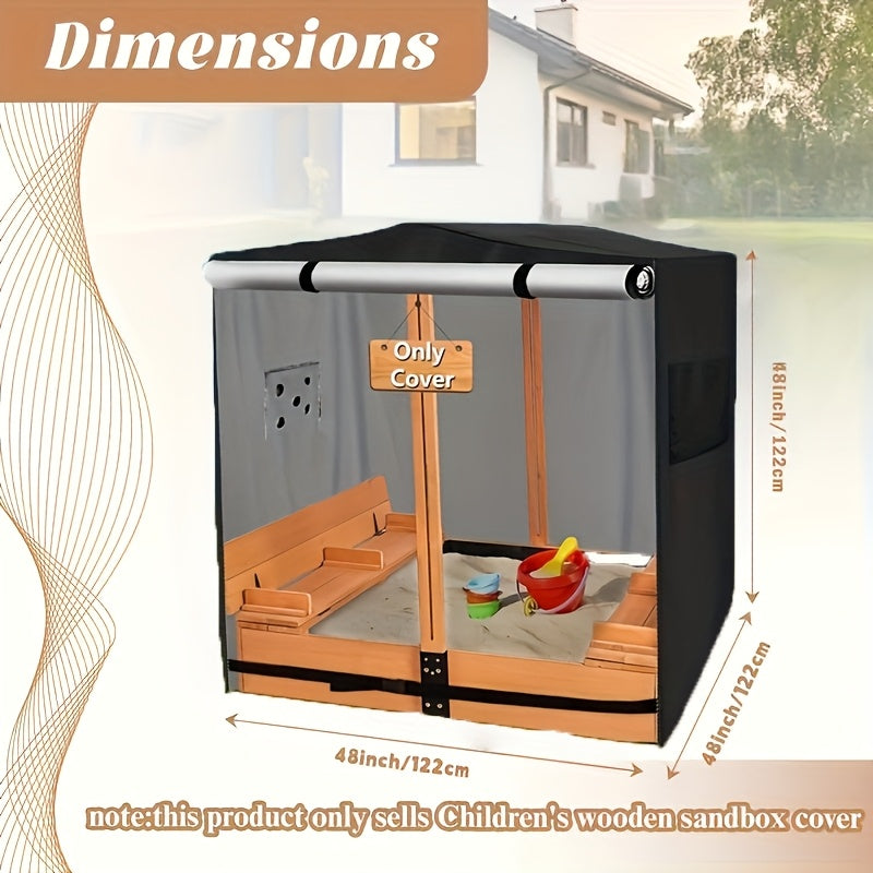 420D Sandbox Cover with Roof and Bench-4