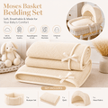 Cream Waffle Moses Basket Bedding Set