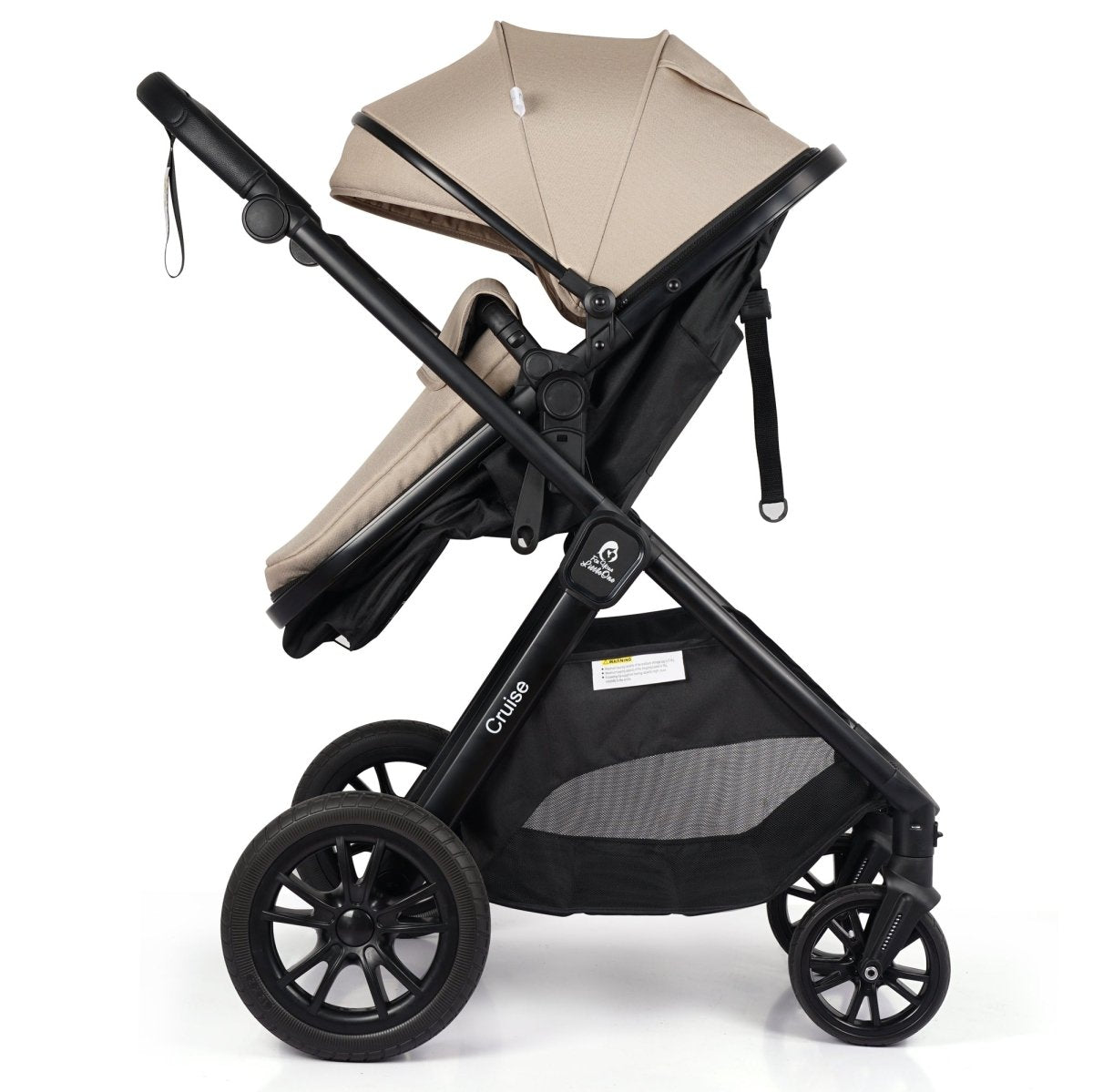 3-in-1 Travel System with R129 Car Seat | Dune Beige | Free Cupholder & Seat Liner