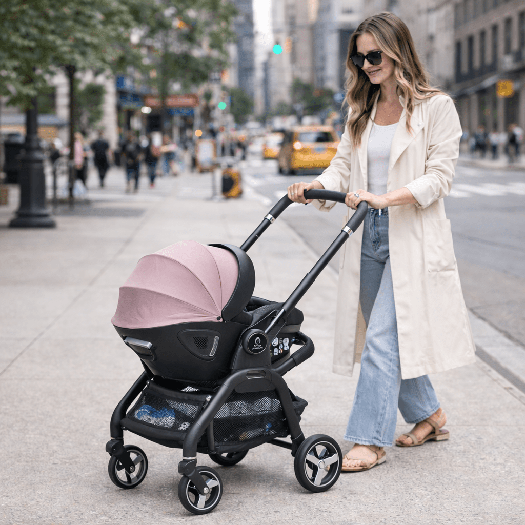 For Your Little One Qubi Infant Car Seat Stroller - Pastel Pink