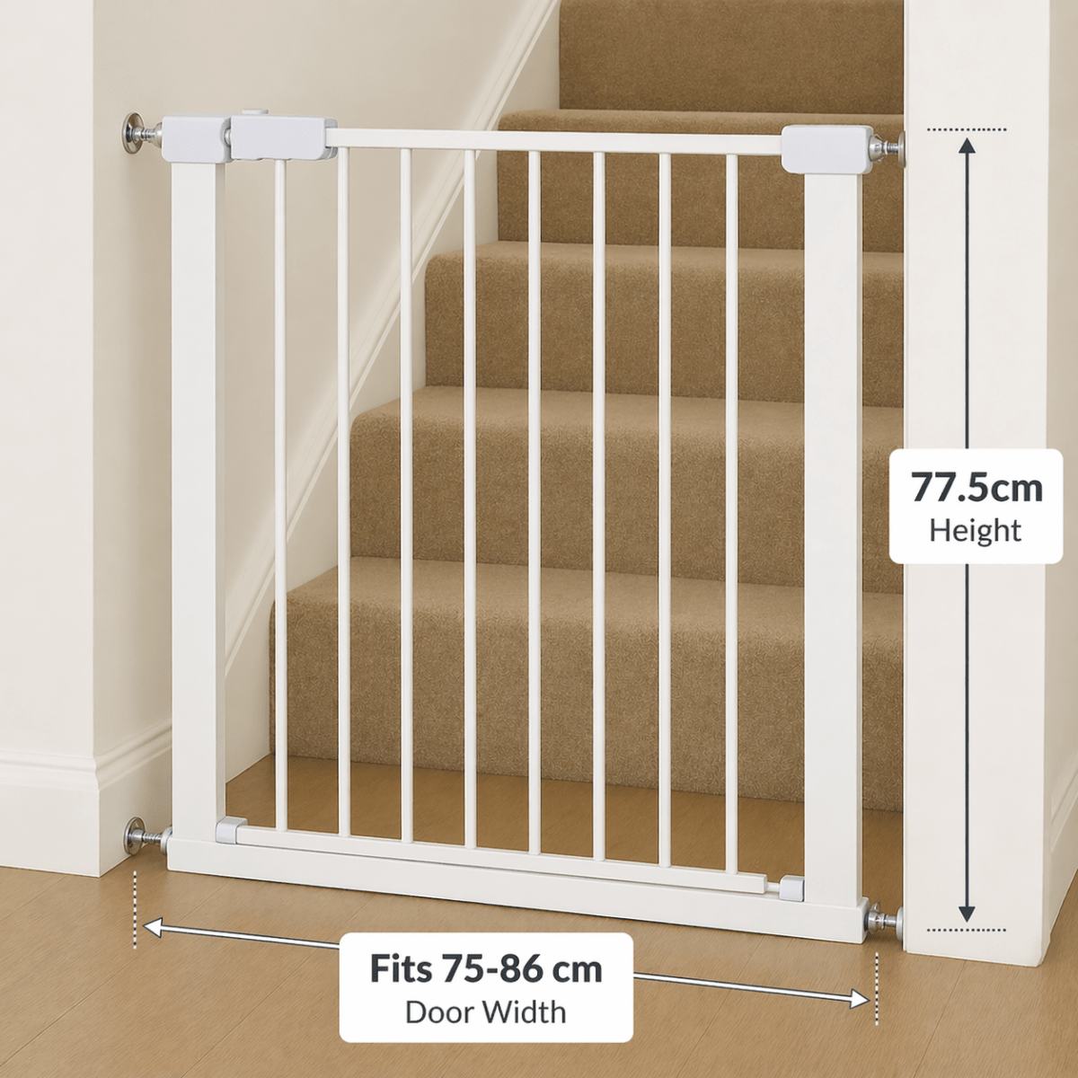 FYLO 3-pack baby stair gates installed in doorway